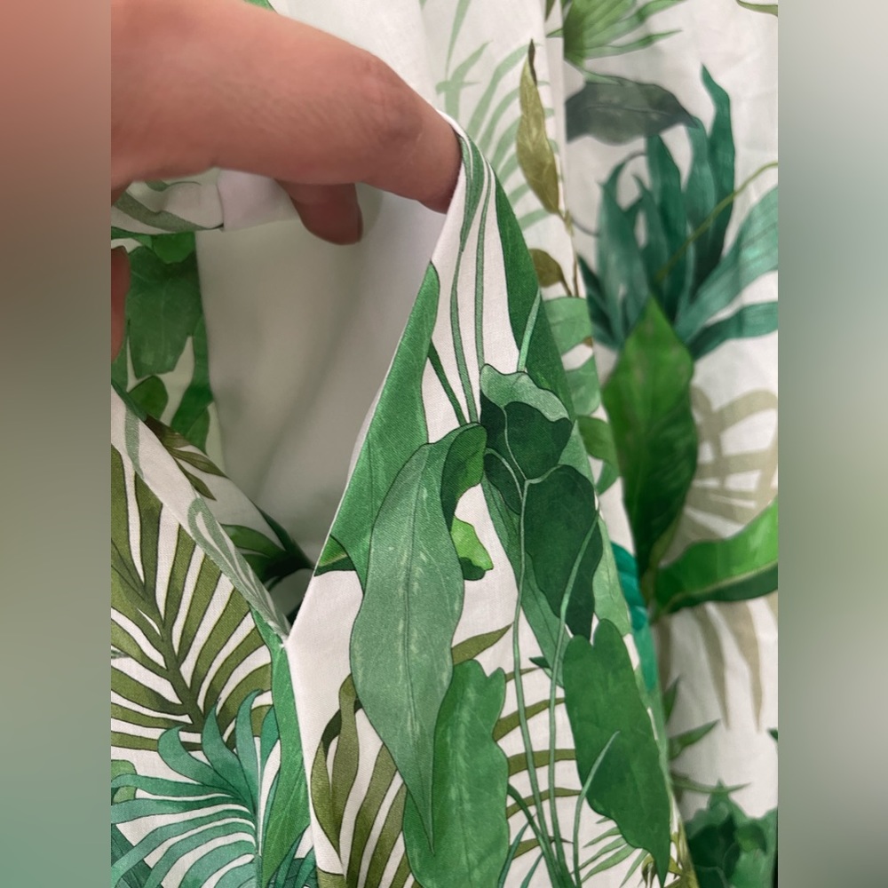 NWT Antonio Melani Victoria Tropical Print Poplin V-Neck Cap Sleeve Midi Dress - Picture 8 of 8